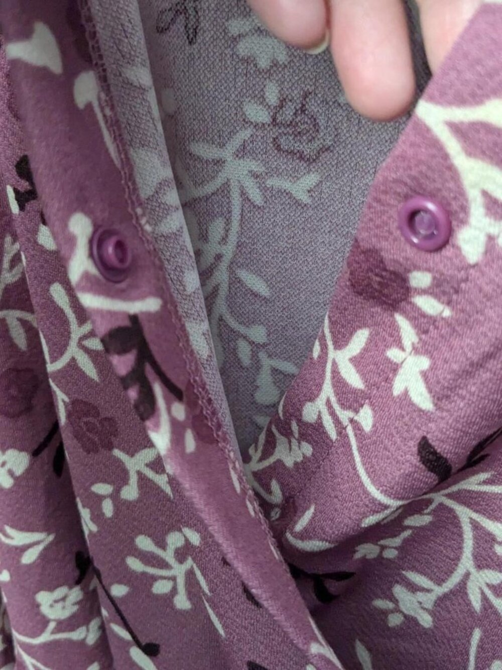 Lark + Grey Purple Floral Long Sleeve Dress Size XL - Picture 5 of 8